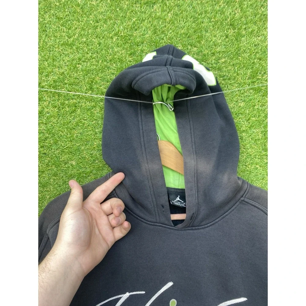 Jordan Hoodie Mens Medium 23 Graphic Jumpman Logo Sportswear Black Y2K